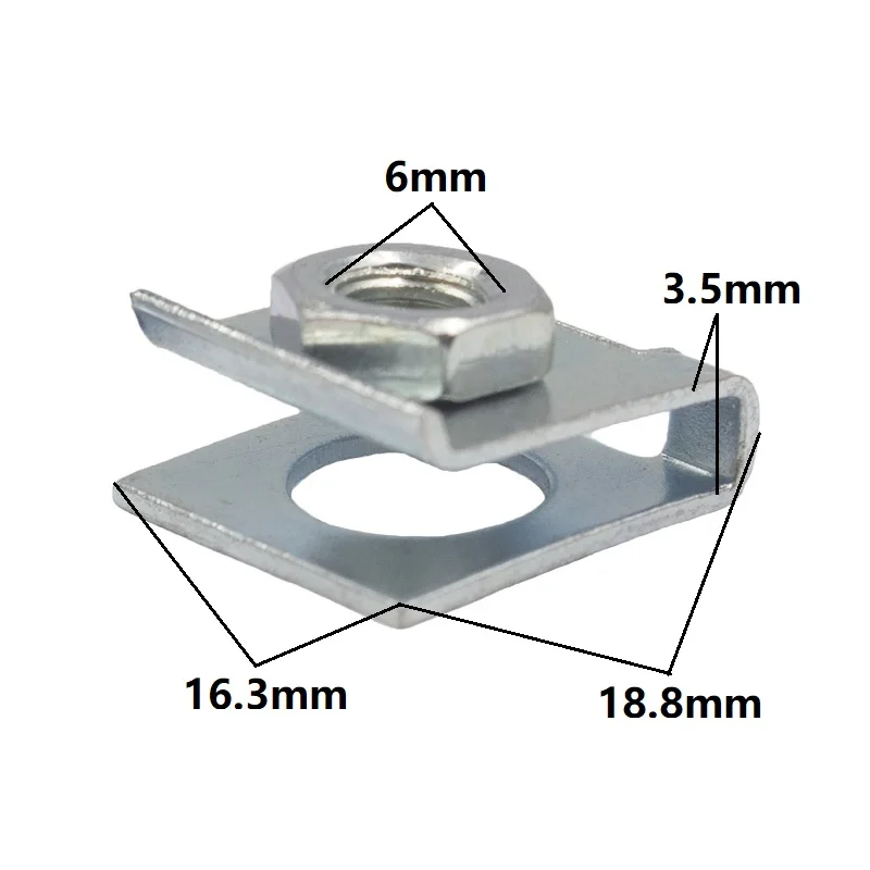 Автомобильный Крепеж номерного знака для автомобиля пряжка подходит 6 мм Винт заклепки фиксированные фиксаторы металлические M6 гайка u-образная прокладка