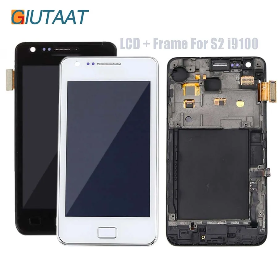 Для Samsung Galaxy SII S2 i9100 ЖК-дисплей сенсорный экран дигитайзер сборка с рамкой |