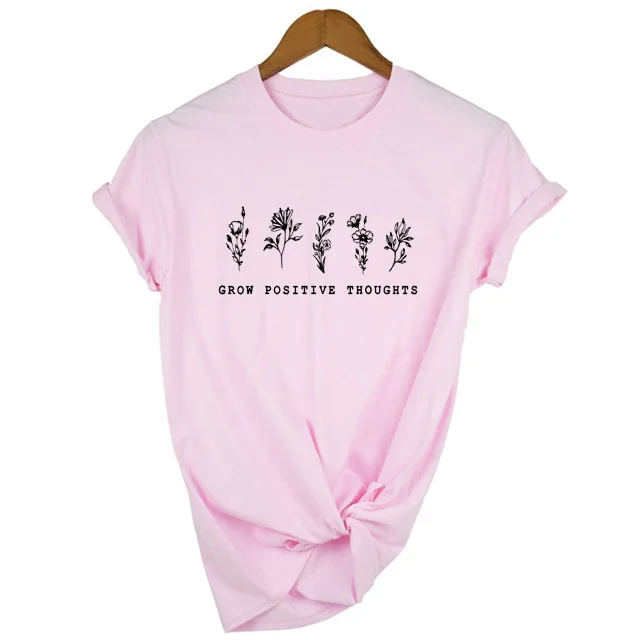 Футболка с положительными мыслями; летняя одежда с цветами; подарок для влюбленных пчел; футболка с цветочным принтом; винтажный топ для девочек