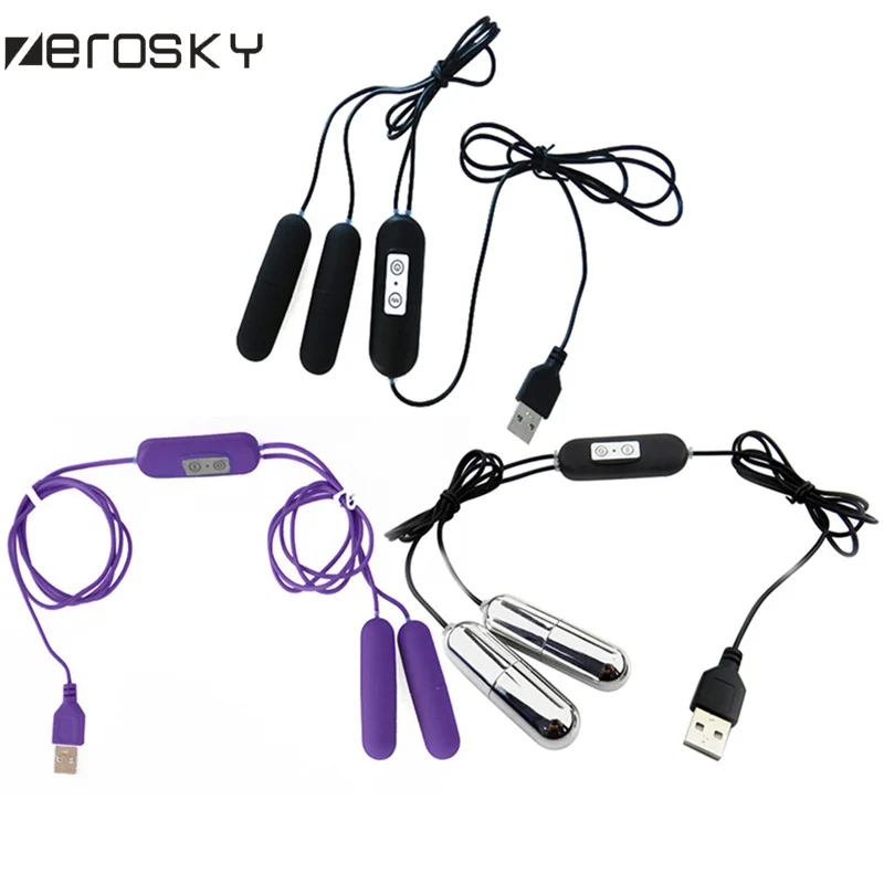 Двойной вибратор USB Egg Vibe пуля Анальная пробка Анальный и Стимулятор клитора для