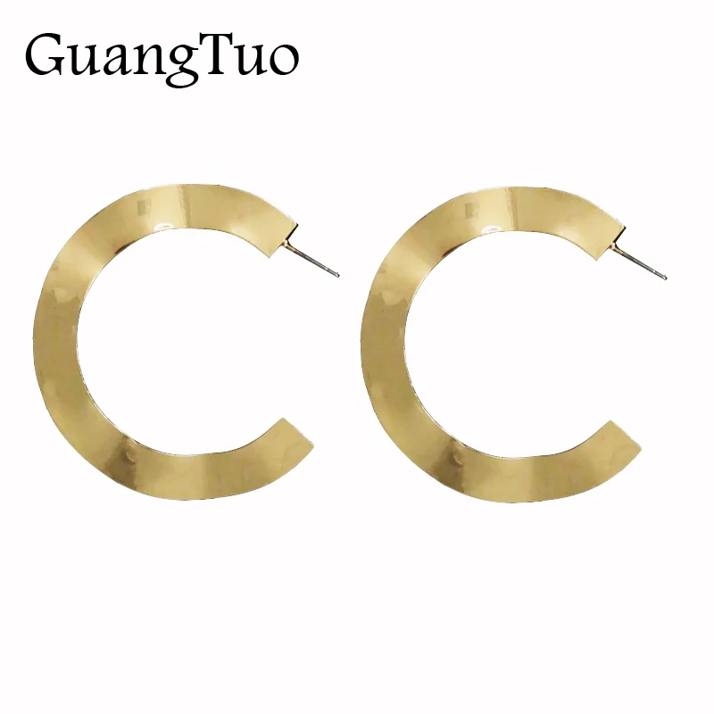 

EK2176 Trendy Large Fold Uneven Wave Round Hoop Earrings for Women Big Circle Studs Earrings Gold Color Party Wedding Jewelry