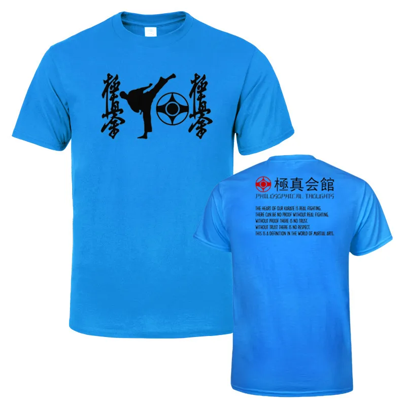 Мужские футболки kyokussinkai Kan Kyokushin каратэ повседневные хлопковые топы с короткими