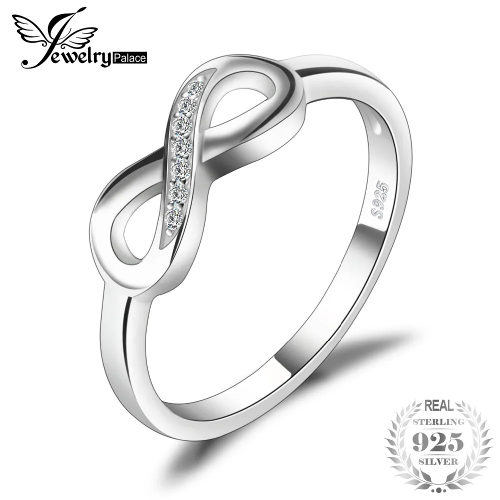 JewelryPalace Infinity Forever Love Anniversary Promise Ring For Women Genuine 925 Sterling Silver Fine Jewelry