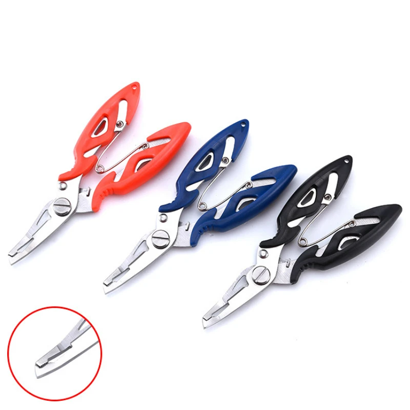 

Stainless Steel Curved Fishing Pliers Multi-function Clip Fish Line Scissors Hook Remover Fishing Line Spooler Fish Grip 12.5cm