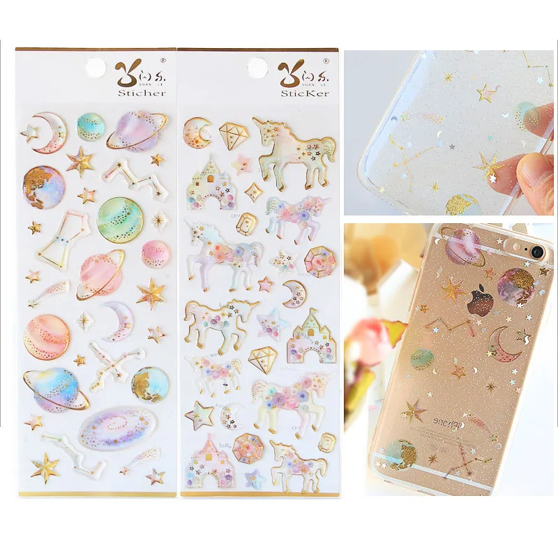 Stationery Stickers Diy Cute 3D Gold Crystal Unicorn Creative Star Decorations Scrapbooking Diary huismerk kopen in de aanbieding Stationery Stickers Diy Cute 3D Gold Crystal Unicorn Creative Star Decorations Scrapbooking Diary huismerk kopen in de aanbieding