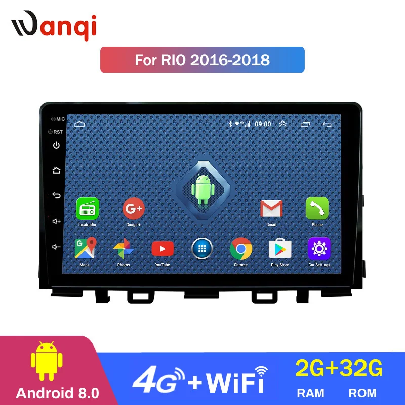 Sale Android 8.0 2+32G  4G 3G WIFI netcom 2.5D 9 inch For KIA k3 RIO 2017 Car gps radio dvd player support steering wheel control 2