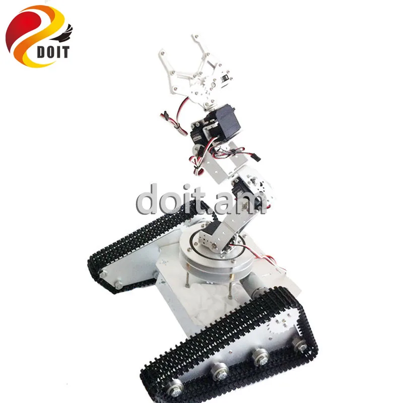 Obstacle-surmounting Tank Car Chassis with 6 dof Robot Arm/ High Torque Metal Structure and Metal Mechanical Claw/robot for DIY wenhsin diy metal structure tank chassis tracked robot car obstacle avoidance