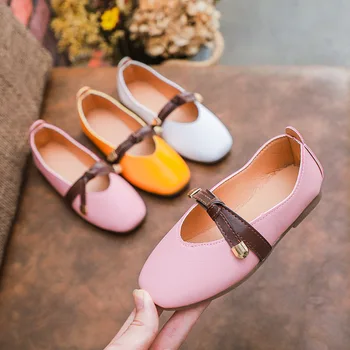 

Autumn Spring Children's PU Leather Bow Princess Party Single Shoes Girls Dance Flats Kids Vintage Shoes sapato infantil
