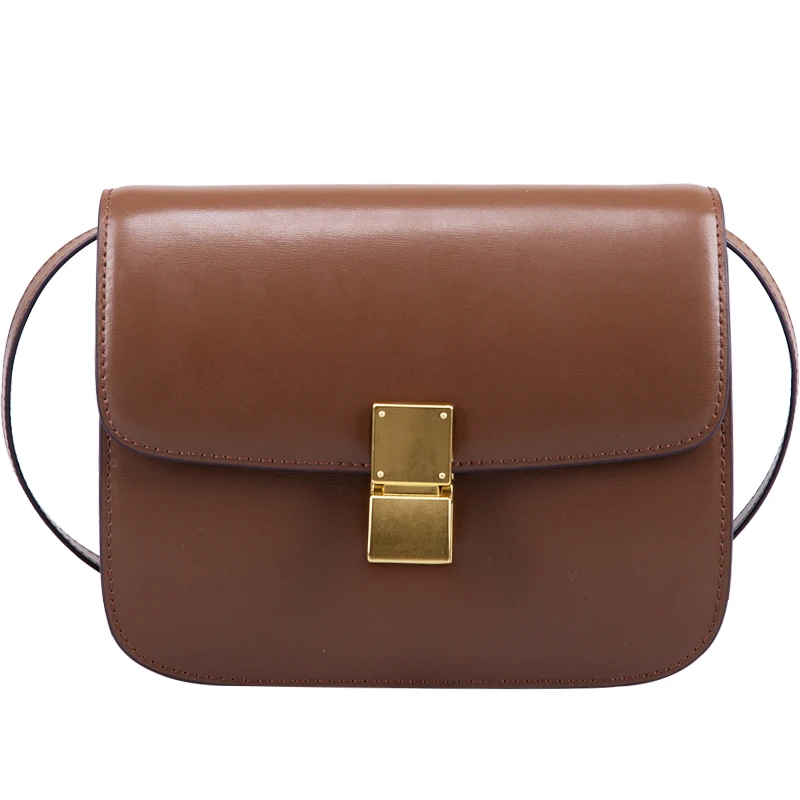 Брендовая дизайнерская женская сумка-сэтчел, твердая яловая кожа, Сумка с клапаном, классическая женская сумка через плечо, сумка в ретро стиле, маленькая сумка