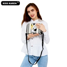 KISS KAREN Vintage Fashion Women Bag Jeans Women Shoulder Bags Luxury Handbags Denim Women's Crossbody Bags Tote Bag kiss karen luxury rhinestone women s shoulder bags fashion women handbags designer lady tote bag women casual tote
