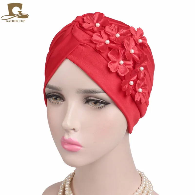 

NEW vintage women lady grils flower turban muslim style beanie turban chemo cap for hair loss