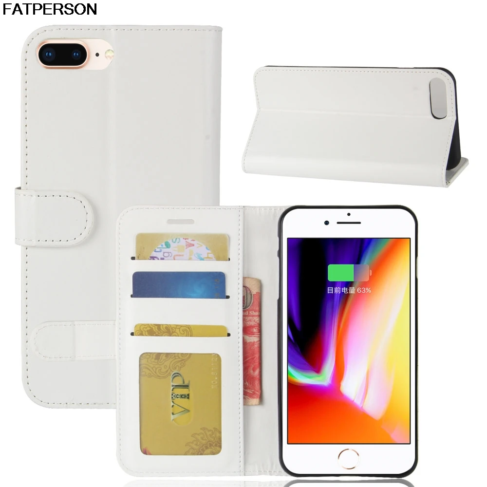 

Leather Phone case For apple iphone 7 Plus Phone case luxury Bracket wallet Smart cover For iPhone8 Plus Multi-function Card bag