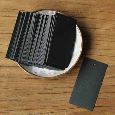 10x5 см пустая черная картонная крафт-бумага бирка этикетка для одежды DIY Закладка ручная роспись сообщение открытка