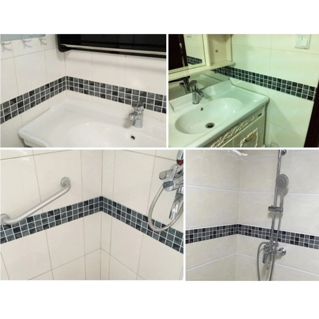  Floor Stick Mosaic Removeable Self Adhesive Wall Tile Sticker Decal DIY Kitchen Home Decorative for Bathroom Toilet Kitchen 