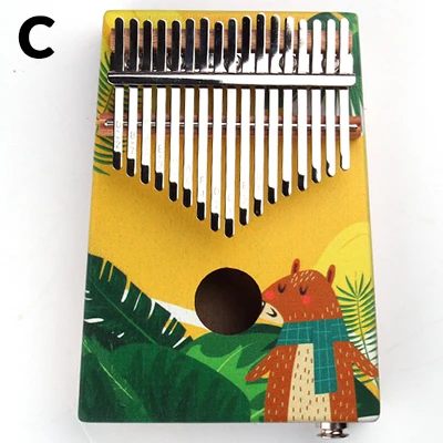 C Фортепиано с 17 клавишами Kalimba, высокое качество, дерево, красное дерево, корпус, большой палец, фортепиано, музыкальный инструмент, калимба, аксессуары с аудио входом - Цвет: C