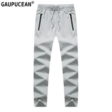 Хлопковые мужские повседневные слаксы, большие Азиатские размеры, L-8XL, трикотажные весенне-осенние зимние штаны с эластичной резинкой на талии, на молнии, длинные мужские штаны