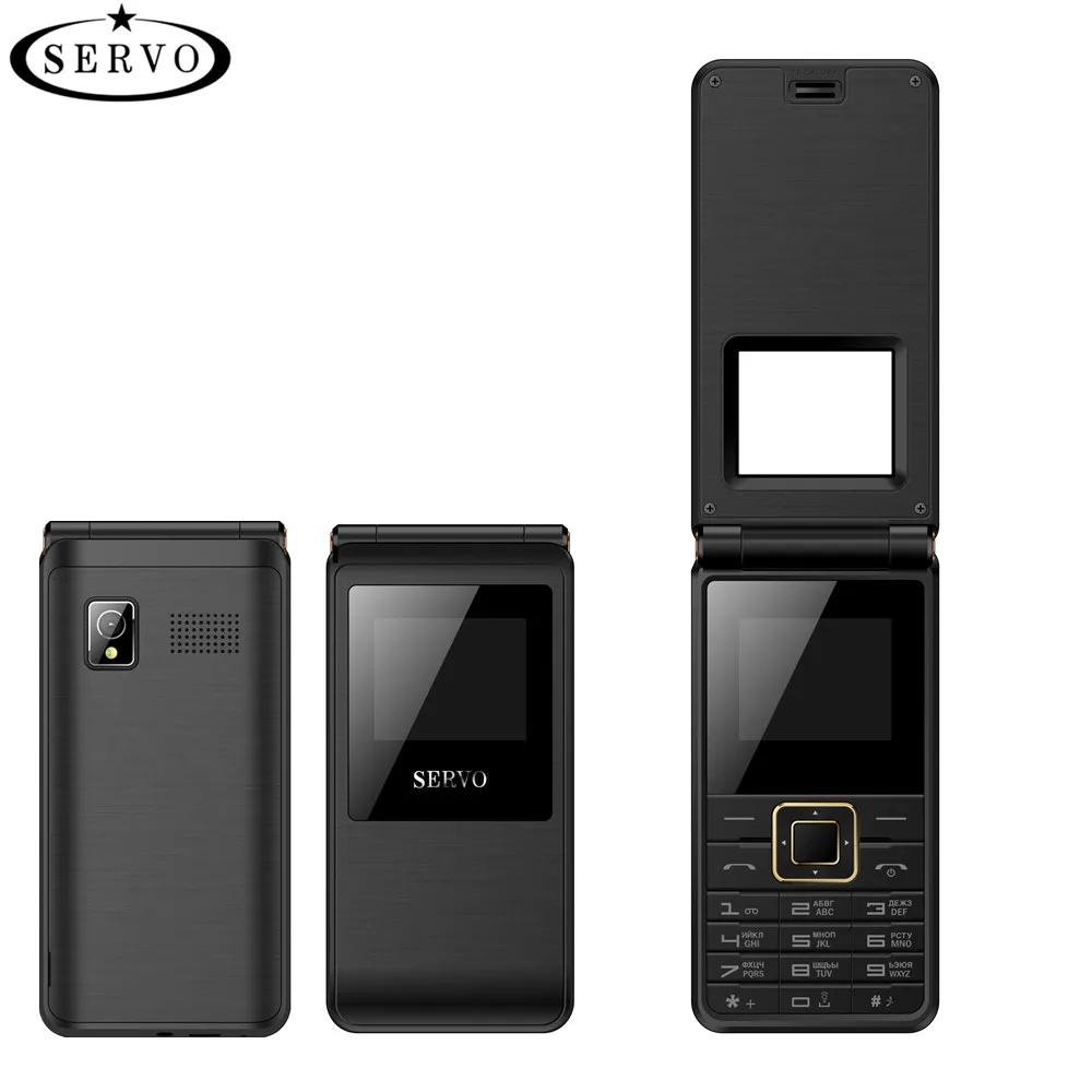 SERVO 2017 Flip Phone 1 77 Spreadtrum6533 Dual SIM Card Cellphone GSM Vibration Outside FM Radio
