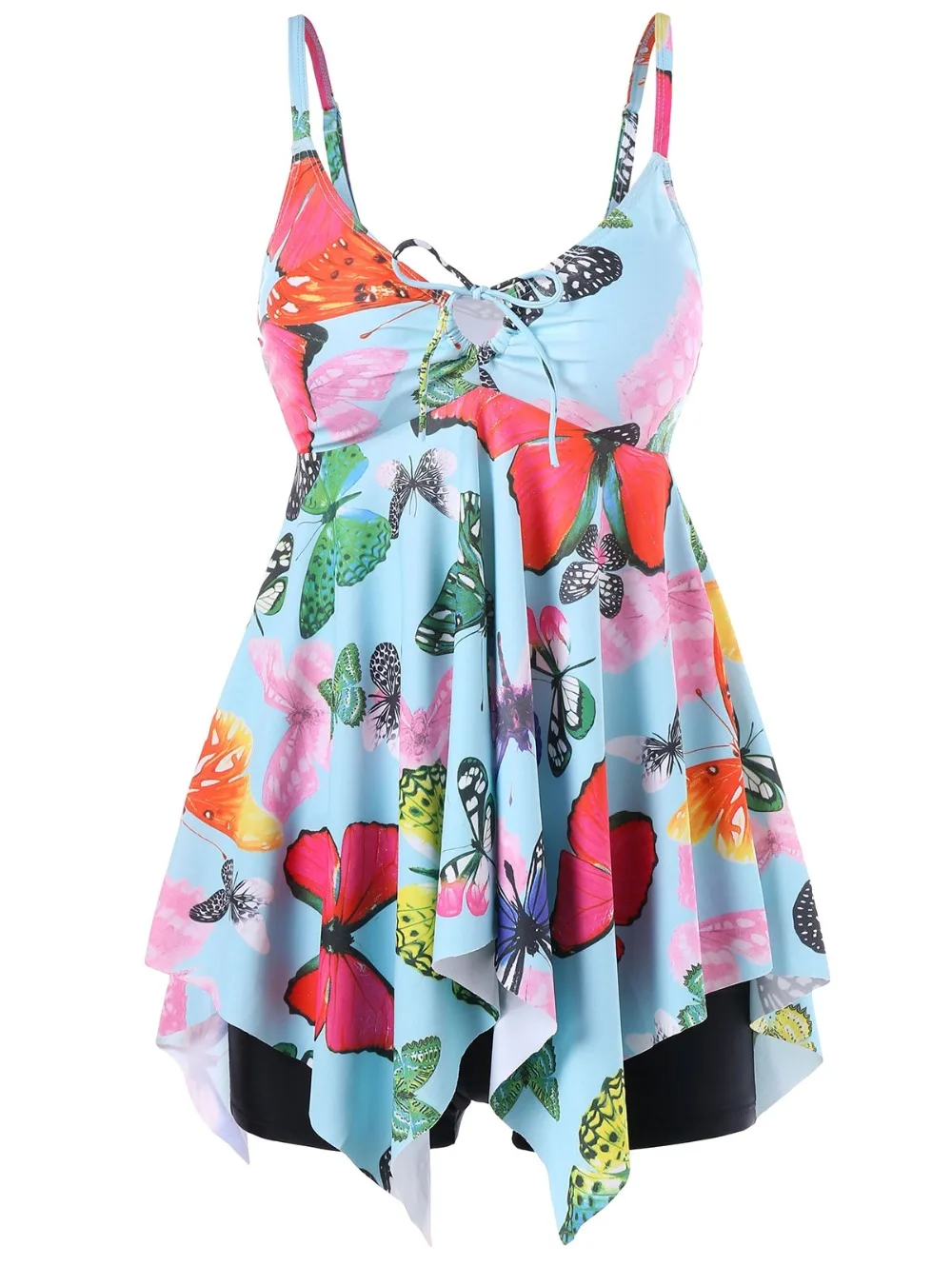 2018 Newest Sexy Cami Strap Butterflies Tankini Women Summer Beach Two