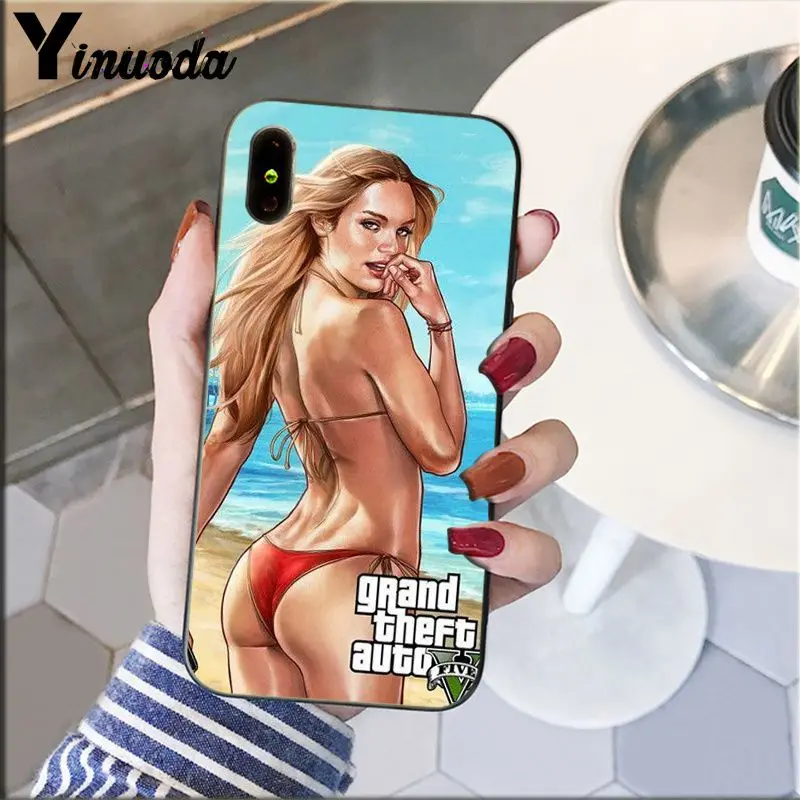 Yinuoda rockstar gta 5 Grand Theft Мягкий силиконовый чехол для телефона из ТПУ для iPhone 8 7 6 6S Plus 5 5S SE XR X XS MAX Coque Shell