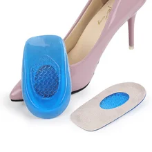 1 пара Уход за ногами мягкий силиконовый гель половинные Стельки колодки для обуви увеличение облегчение боли в пятке вставка для обуви insole стелька для педикюра