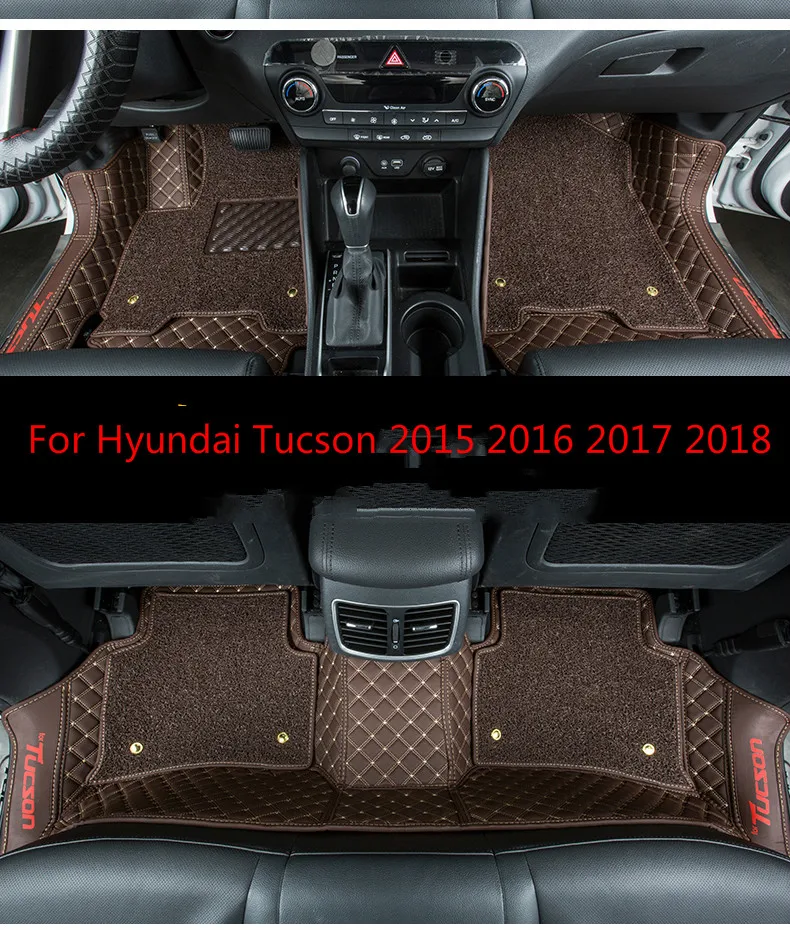 Для hyundai Tucson 3D большой окруженный коврик для ног, двухслойный водонепроницаемый коврик для ног