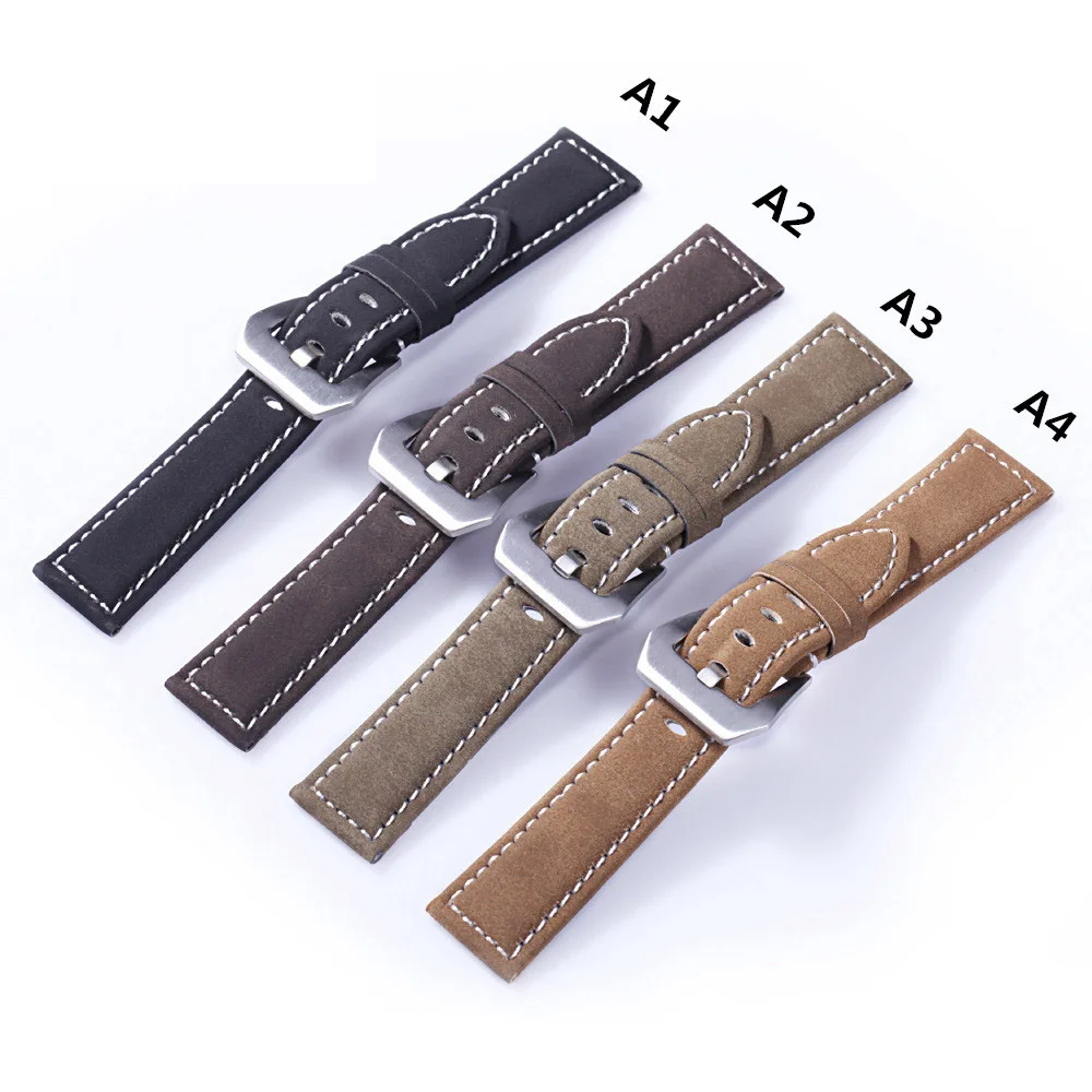 

2018 new 1PCS watchband strap 20MM 22MM 24MM 18MM genuine leather Crazy horse leather Watch band watch strap man watch straps