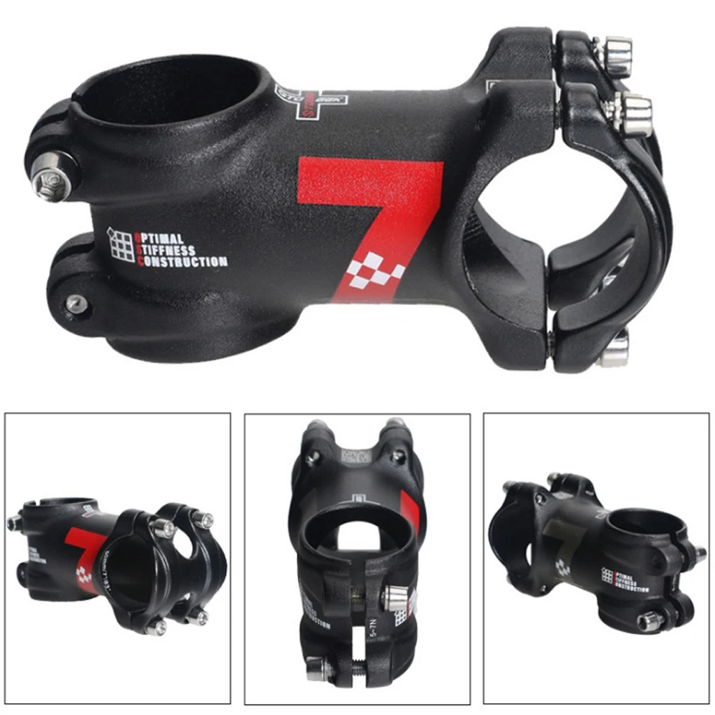 Bike Stem 7 Degree Aluminum Alloy Fixed 31.8mm Cycling Mountain Handlebar Stem Riser Black 60/70/80/90/100/110mm