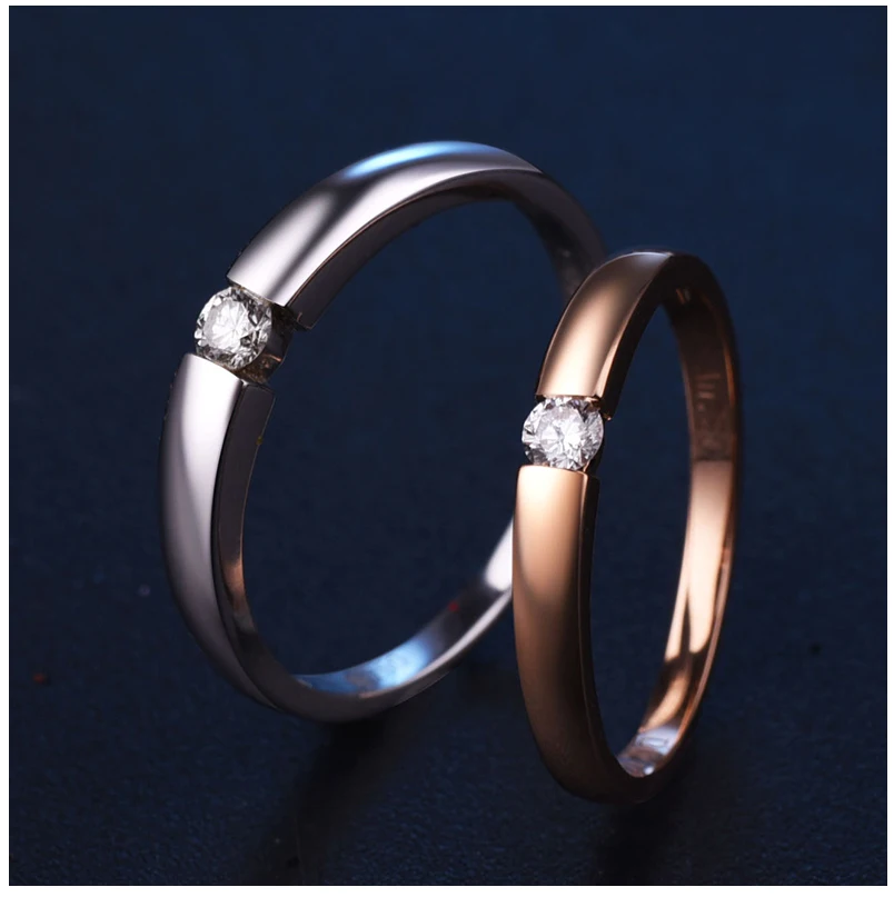 18K золотой и белый, золото, розовое золото, парные кольца с бриллиантом обручальное кольцо из натуральной брак Кольцо Поддержка настройки под индивидуальные нужды