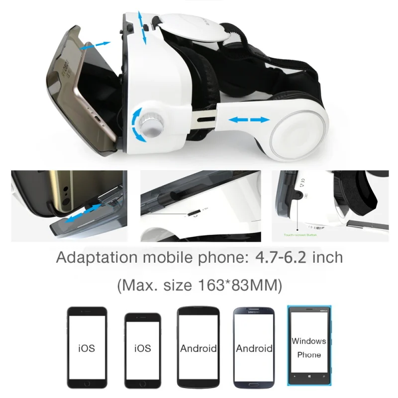 Лидер продаж 2016 года Google Cardboard bobovr Z4 VR 360 градусов 3D просмотра захватывающий опыт 4