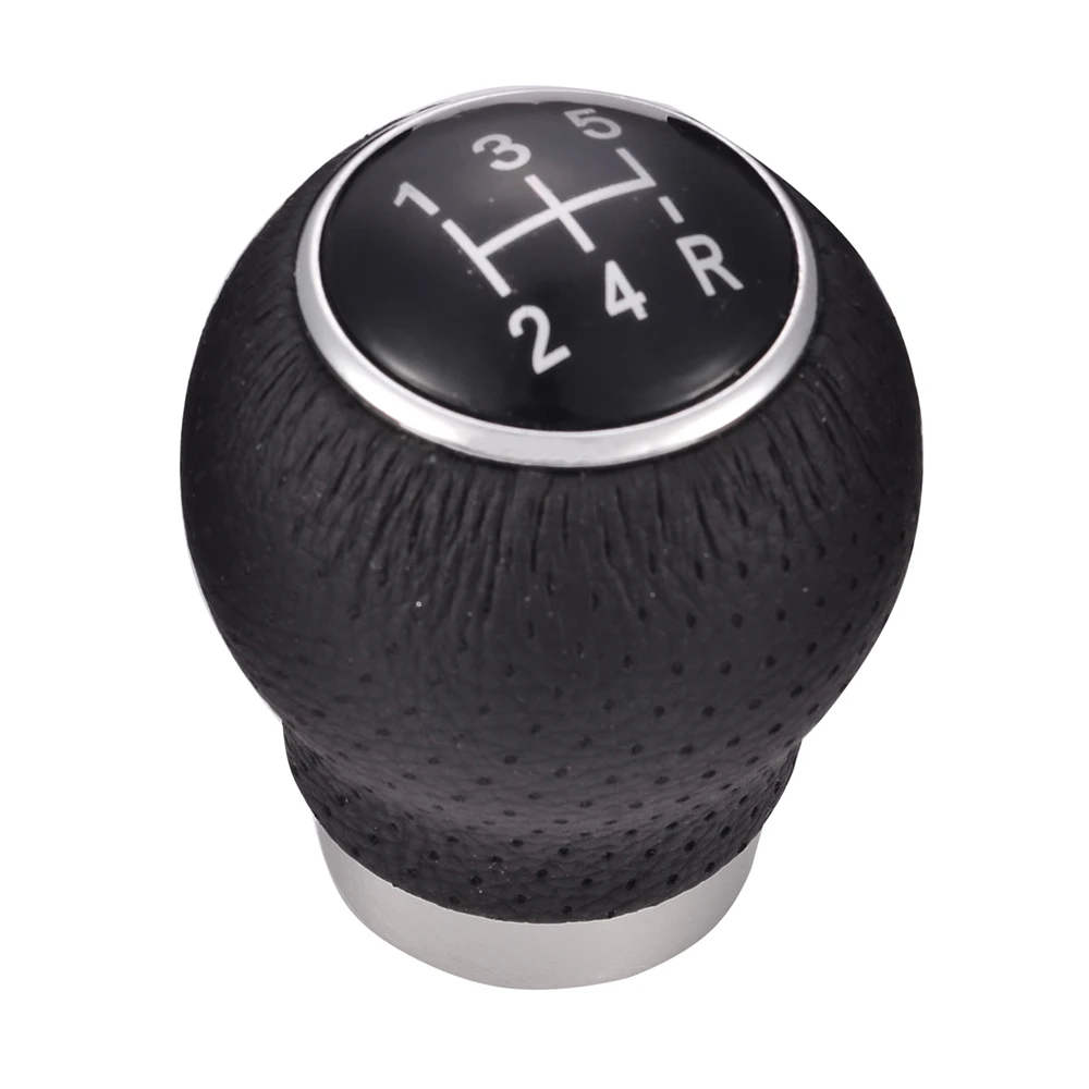 Black Leather Gear Knob Car Styling 5 Speed Gear Shift Knob Headin