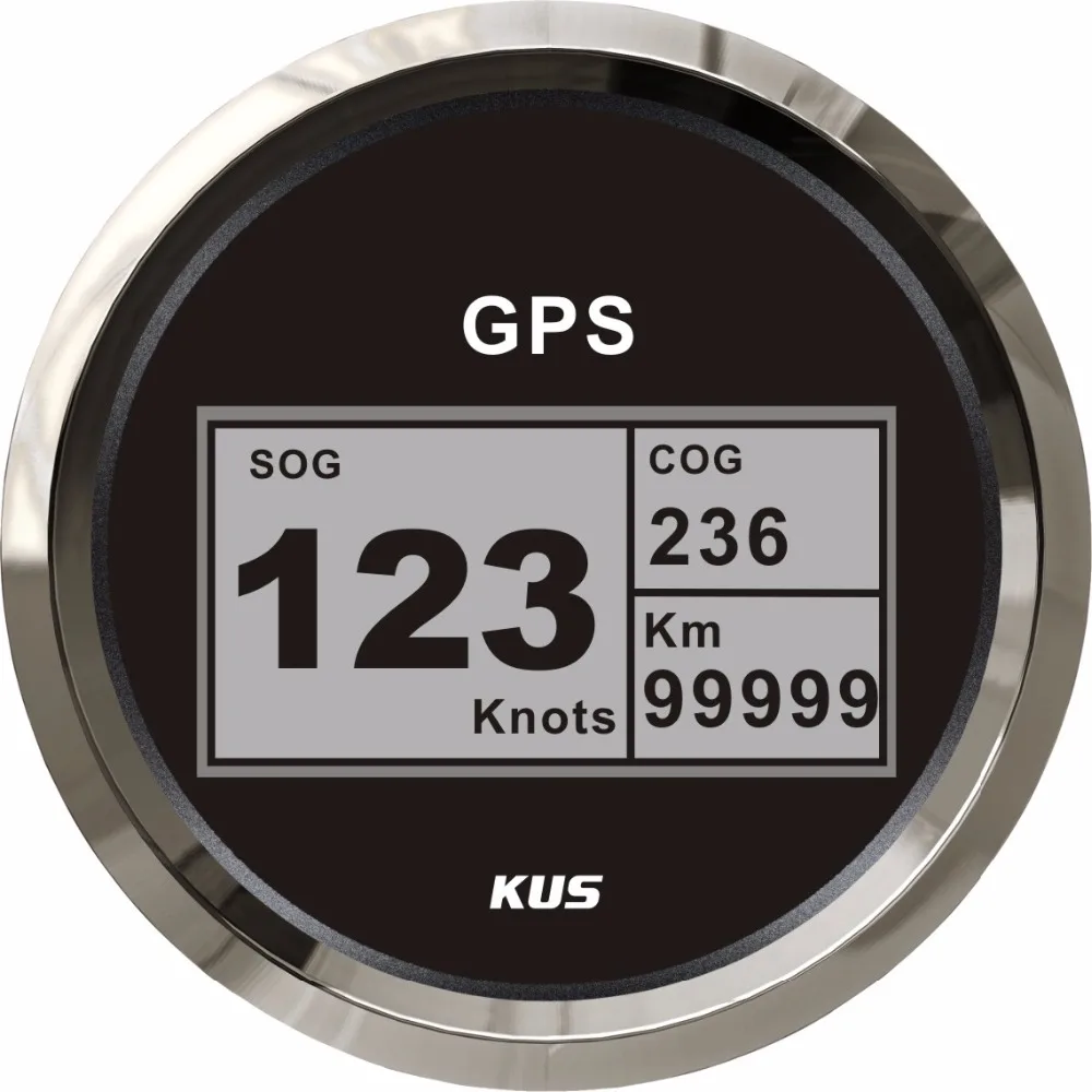 New  85mm Boat Car GPS Speedometer Digital LCD Speed Gauge Odometer Course with GPS Antenna 12V 24V Red/Yellow Backlight