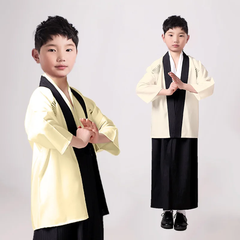 Маскарадный костюм для мальчиков, японское кимоно для детей, традиционная юката, халат самурая, костюмы на Хэллоуин, детская одежда для сцены