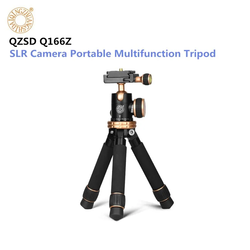 

QZSD Q166Z Camera Tripod Mini Portable Tripods Multifunction Aluminium Tripod For SLR Camera 2 Section Leg With Quick Release