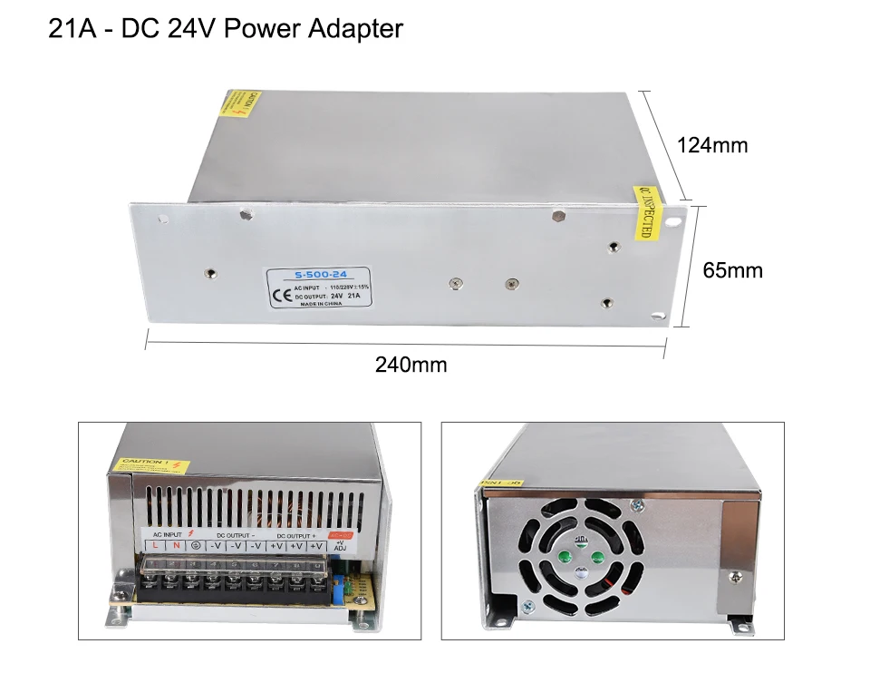 EeeToo 24V Power Supply for LED Strip Switch Electronic Transformer LED Driver 1A 2A 3A 5A 6.5A 10A 15A 20A Power Adapter Light (6)