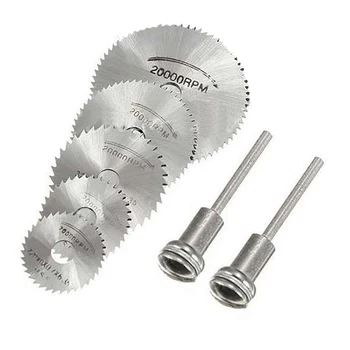 

New 7Pcs HSS Circular Wood Cutting Saw Blade Disc Mandrels for Rotary Tool