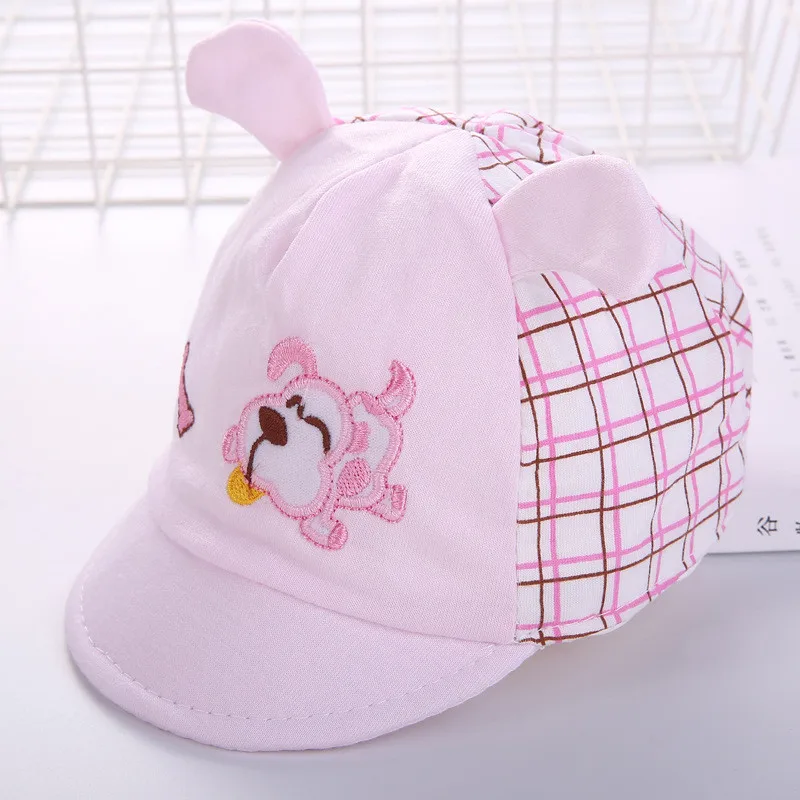 4 puppy pink Детская тонкая Милая Солнцезащитная Хлопковая шапочка на лето и весну - Цвет: 4 puppy pink
