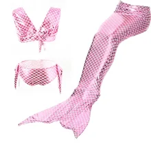 Детский От 4 до 12 лет купальный костюм русалки, детский купальный костюм, бикини, модный купальный костюм для девочек из трех предметов, детская одежда для купания