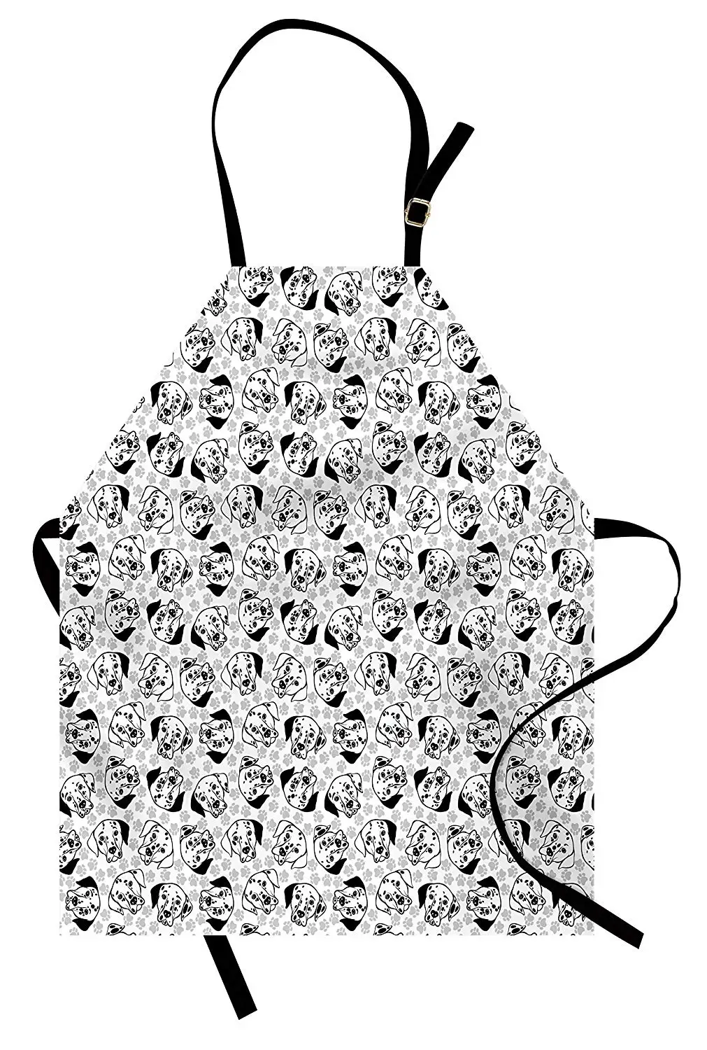 

Dalmatian Apron Dog Breed with Black Spots Face Simple Cute Paws Fun Character Friend Kids Adults Kitchen Bib Apron for Woman