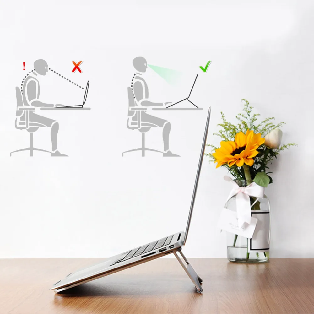Universal Desktop Laptop Cooling Holder Foldable Aluminum Alloy Dock Stand Metal Bracket Support for Macbook Lenovo XiaomiLaptop Universal Desktop Laptop Cooling Holder Foldable Aluminum Alloy Dock Stand Metal Bracket Support for Macbook Lenovo XiaomiLaptop