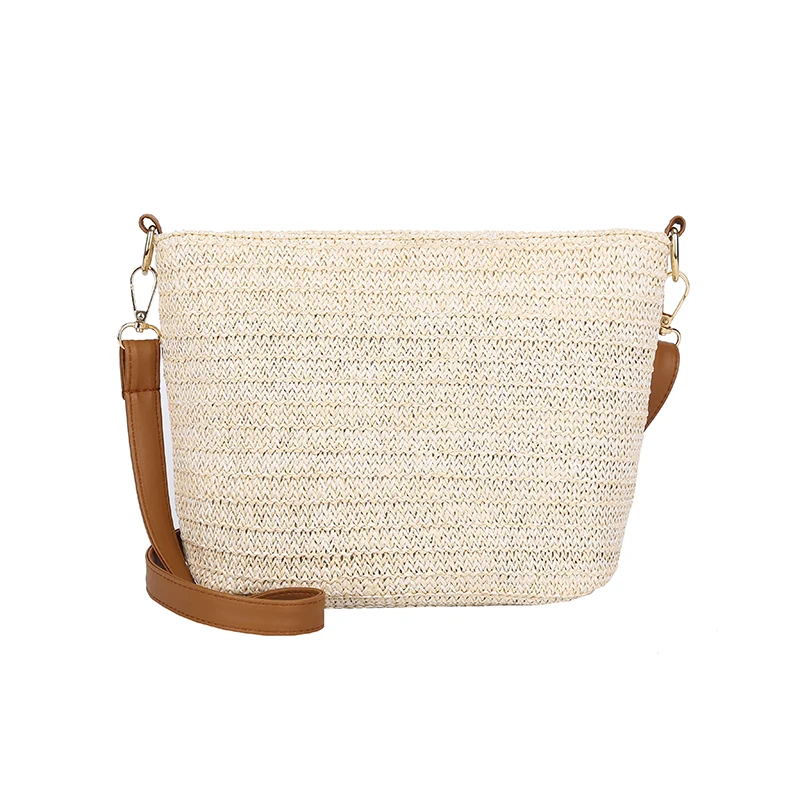 

Summer Bohe Women Beach Bag Straw Woven Bag Bucket Handbag Casual Shoulder Bag