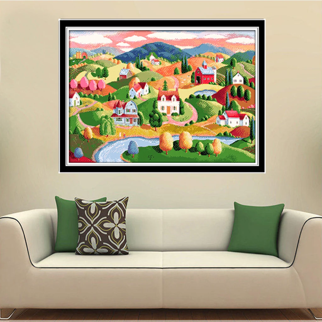 Landscape Dimensions Counted Cross Stitch Kit for Girls Boys 14CT 66 x 49cm