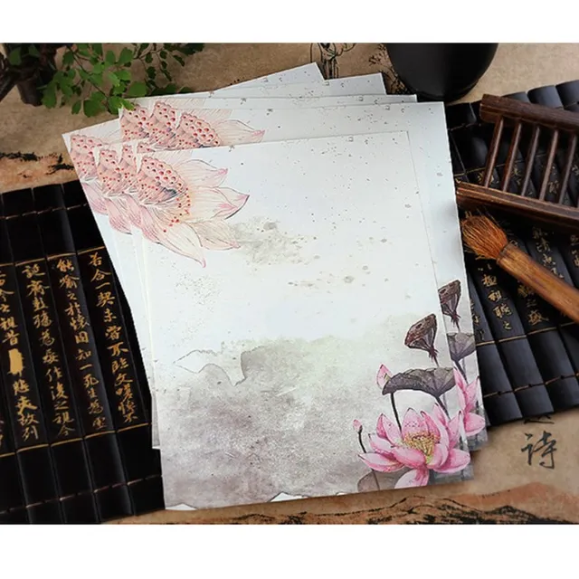 8pcs/lot Chinese Style Envelope Paper Flower Writing Paper Letter for Kids Gift School Supplies Students Stationery