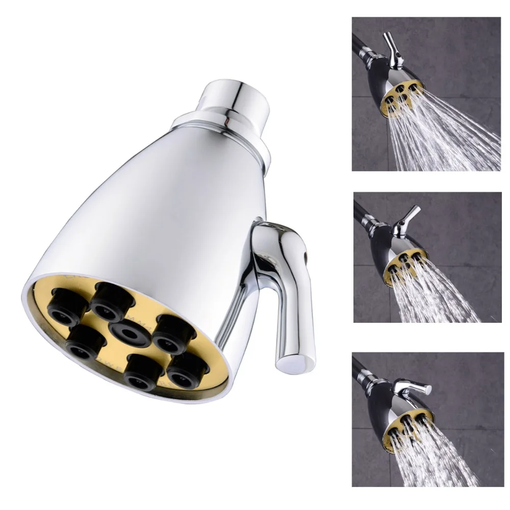 3 Functions Brass High Pressure Adjustable Rainfall Shower Head with
