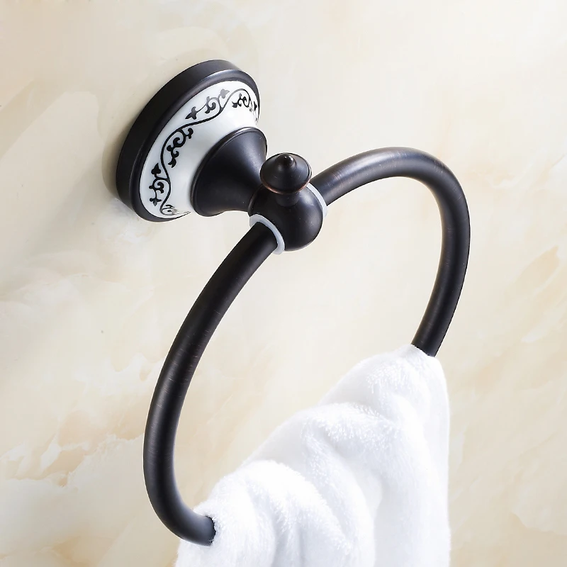 Роскошное кольцо для полотенца держатель для аксессуаров для ванной настенное крепление масло втирают Бронзовый