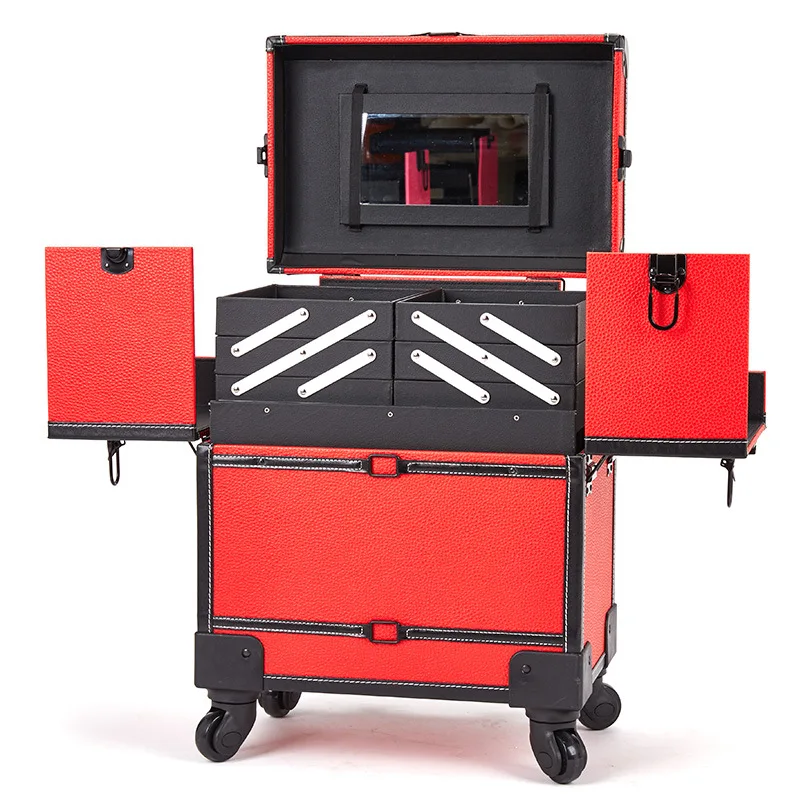 Макияж художника Toolbox с прокаткой кабина косметички колесная тележка Ногти Чехол