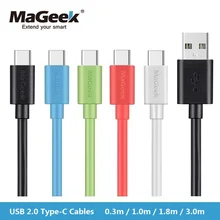 MaGeek USB Type-C Cable 0.3m 1m 1.8m 3.0m Fast Charge Mobile Phone Cables USB-C 2.0 Cable for Samsung S8,Huawei P9,Xiaomi
