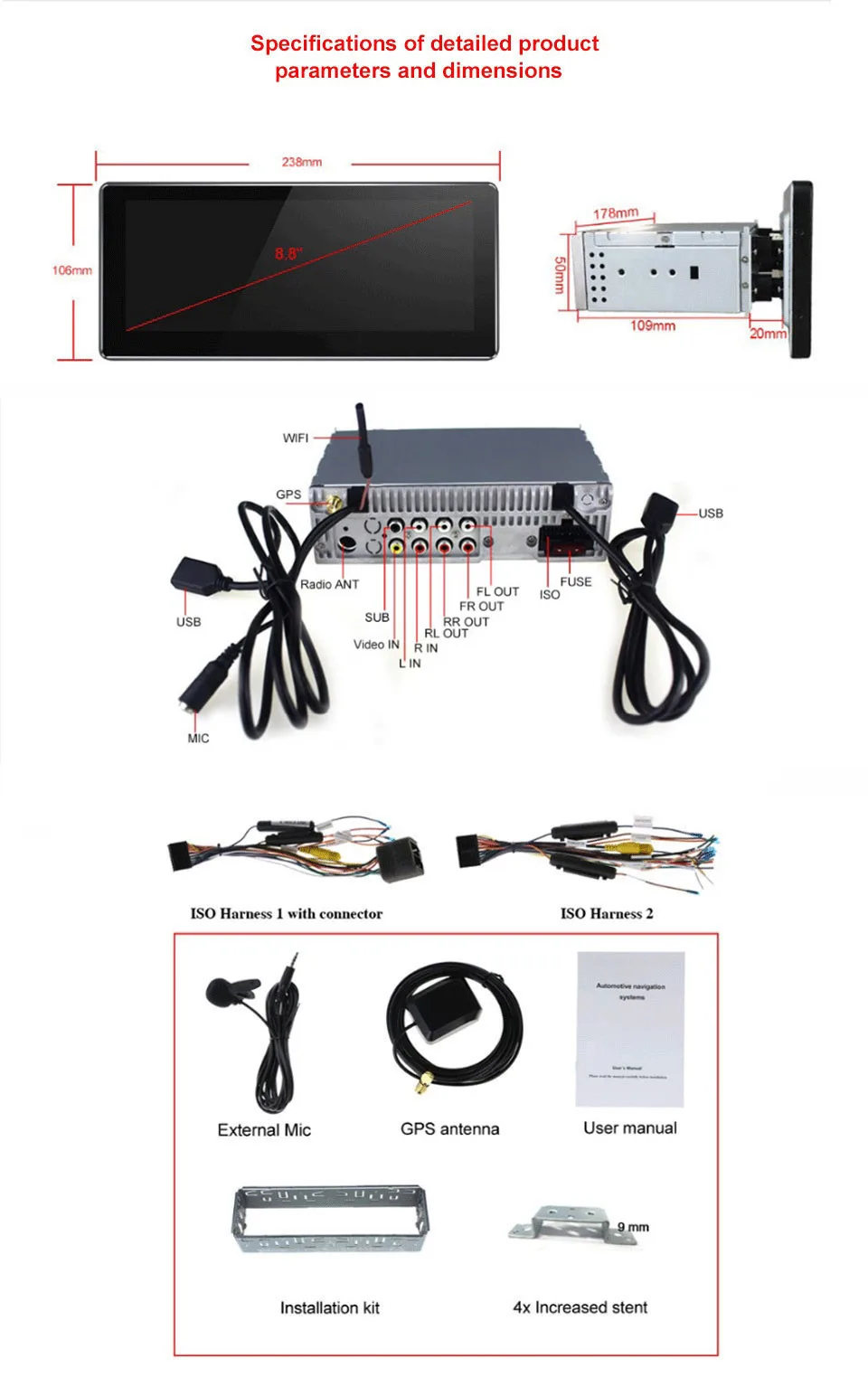 ARKRIGHT 8," 1 Din автомагнитола 2+ 32GB HU Octa Core SC9853 Android 8,1 Универсальный Автомобильный gps навигатор/Автомобильный мультимедийный плеер Carplay