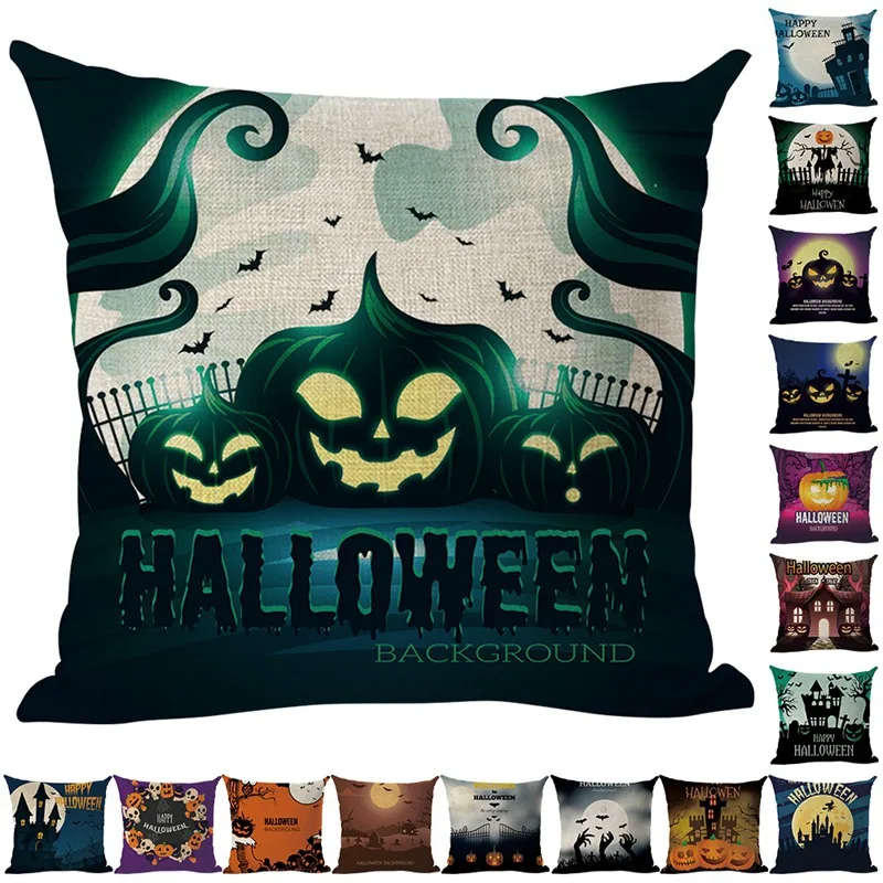 Scary Halloween Witch Pillow Case Decorative Throw Pillow Cover Home