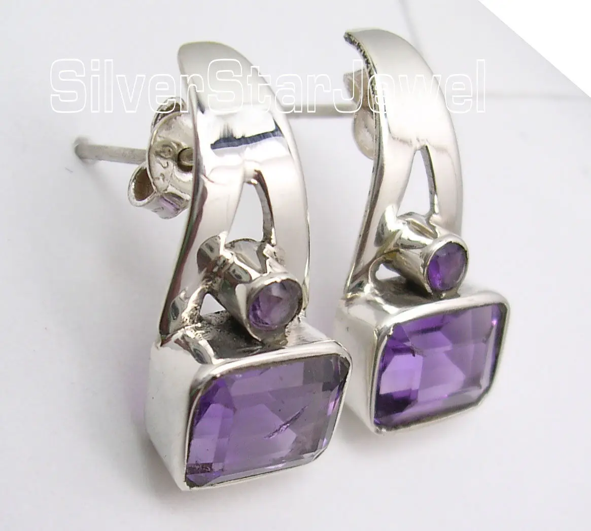 Стильные серьги s 2.0CM1 пара сережек с естественным лимонным узором|silver citrine