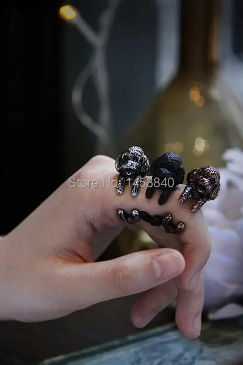 2015 Newest Hot Sale Animal Dog Ring–12PCS/Lot Antique Bronze/Antique Silver/Gun Black 3Colors Free Choice and Free Collocation